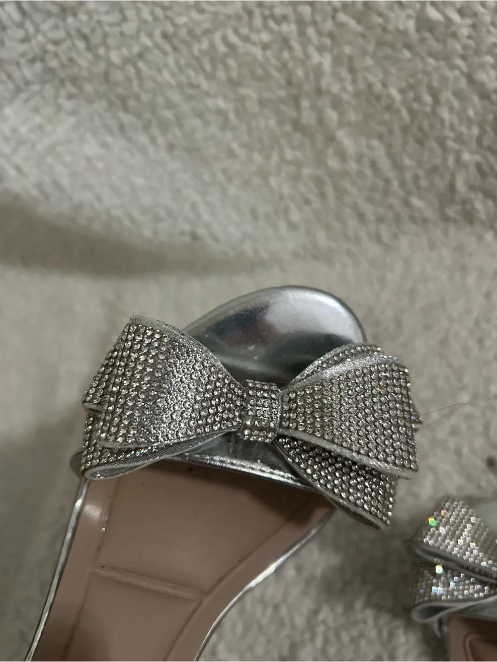 ✨ Rhinestone Bow Block Heel Sandals
